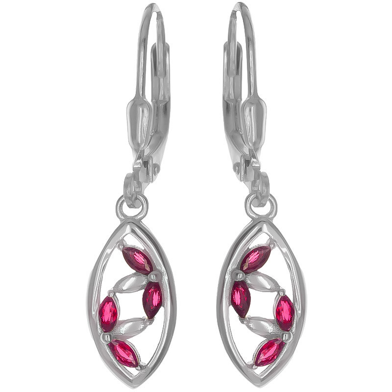 Strieborné náušnice s ružovými zirkónmi