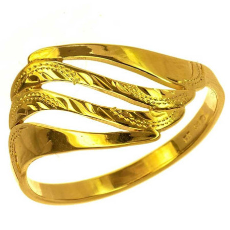 Strieborný pozlátený prsteň s gravírom