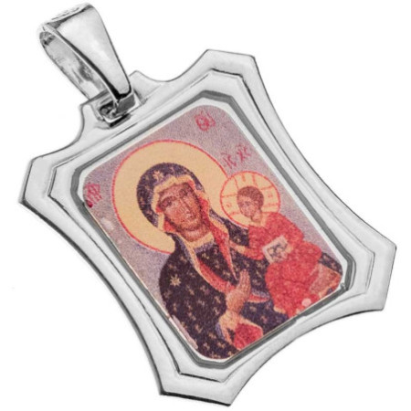Strieborný prívesok Panna Mária s dieťaťom