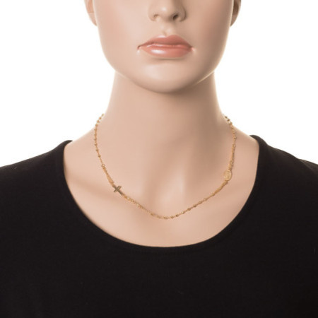 Strieborný pozlátený ruženec na krk 45 až 49 cm