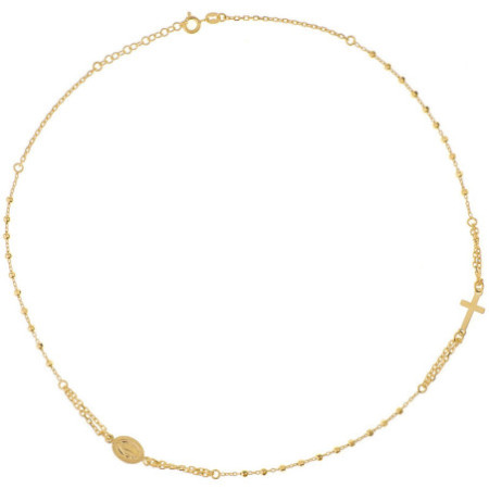 Strieborný pozlátený ruženec na krk 45 až 48 cm