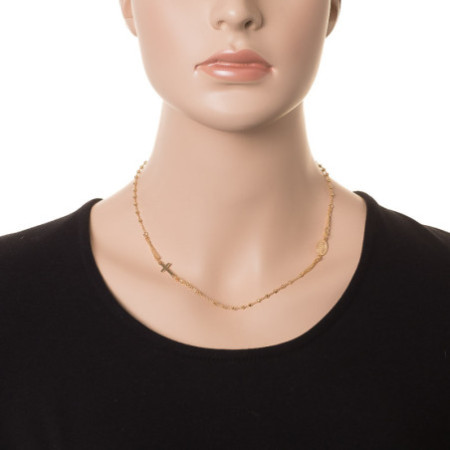 Strieborný pozlátený ruženec na krk 45 až 48 cm