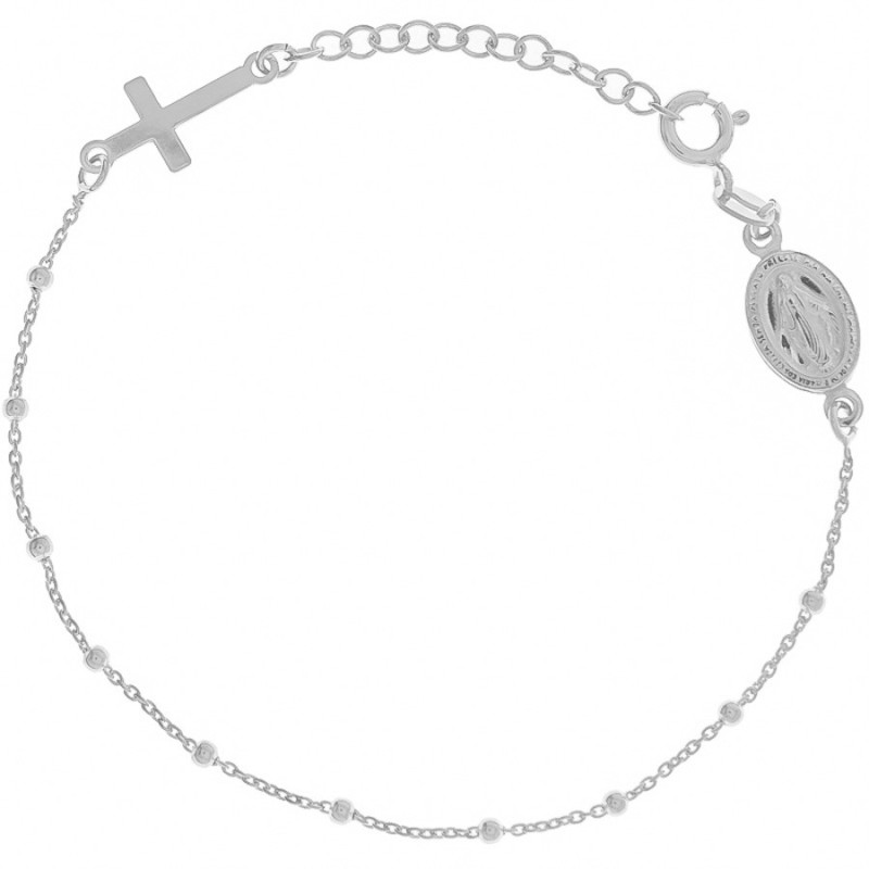 Strieborný ruženec na ruku 17 až 21 cm