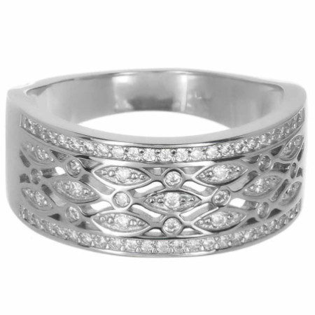 Strieborný prsteň so zirkónmi