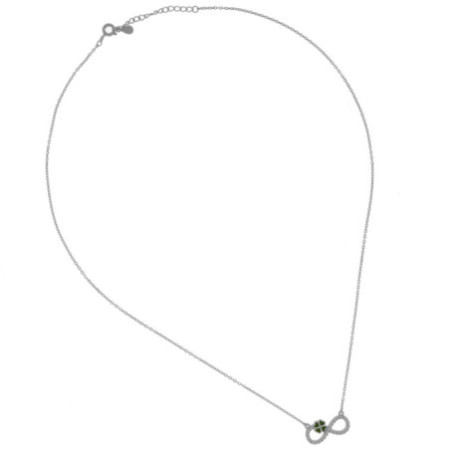 Strieborný náhrdelník nekonečno so zirkónmi 43 až 46 cm