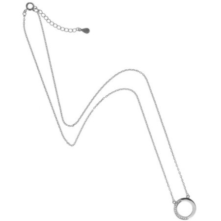 Strieborný náhrdelník kruh so zirkónmi 42 až 45 cm