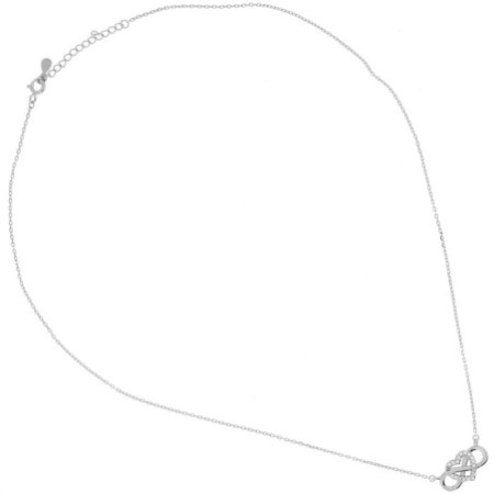 Strieborný náhrdelník nekonečno a srdiečko so zirkónmi 43 až 46 cm
