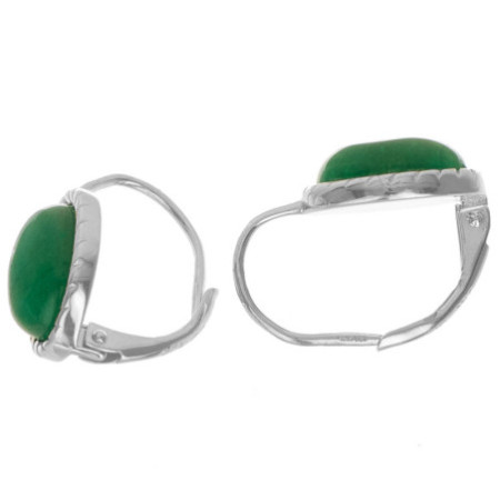 Strieborné náušnice - prírodný kameň malajský jadeit | Argento.sk