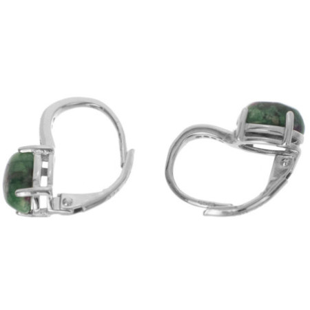 Strieborné náušnice - prírodný kameň epidot | Argento.sk