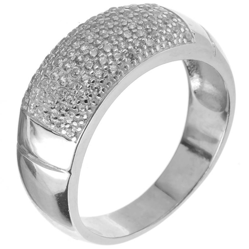 Strieborný prsteň - číre okrúhle zirkóny | Argento.sk