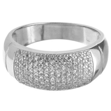 Strieborný prsteň - číre okrúhle zirkóny | Argento.sk