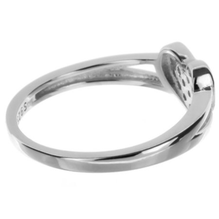 Strieborný prsteň - srdiečko, číre okrúhle zirkóny | Argento.sk