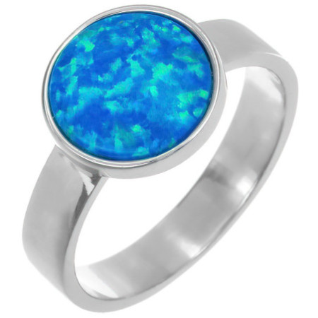 Strieborný prsteň so modrým opálom