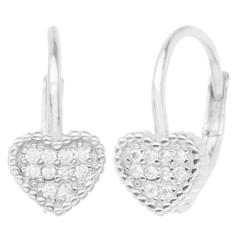 Strieborné náušnice - srdiečka, číre okrúhle zirkóny | Argento.sk Strieborné náušnice - srdiečka, číre okrúhle zirkóny | Argento.sk
