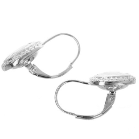 Strieborné náušnice - číry zirkón v tvare štvorca, číre okrúhle zirkóny | Argento.sk