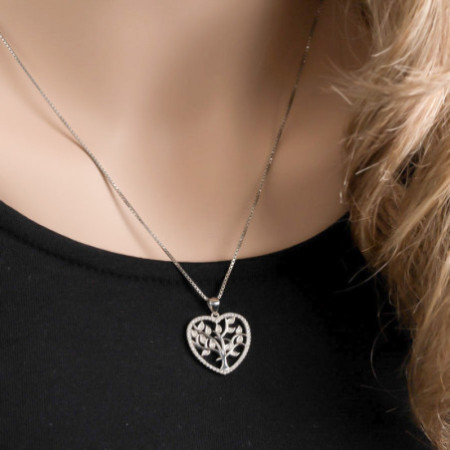 Strieborný prívesok - strom života, srdiečko, číre okrúhle zirkóny | Argento.sk