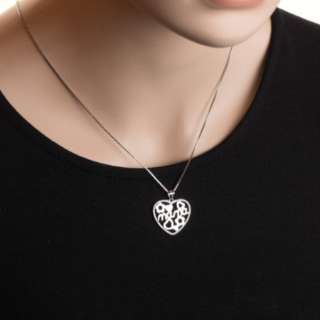 Strieborný prívesok - srdiečko, nápis mama, číre okrúhle zirkóny, číre okrúhle zirkóny | Argento.sk