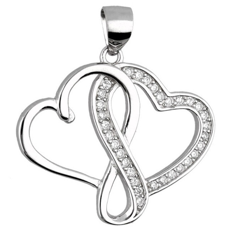 Strieborný prívesok - srdiečko, nekonečno, číre okrúhle zirkóny | Argento.sk Strieborný prívesok - srdiečko, nekonečno, číre okrúhle zirkóny | Argento.sk