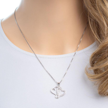 Strieborný prívesok - srdiečko, nekonečno, číre okrúhle zirkóny | Argento.sk
