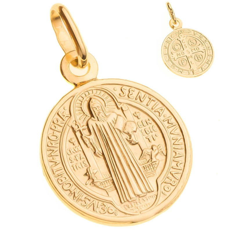 Zlatý prívesok - medaila sv. Benedikta | Argento.sk