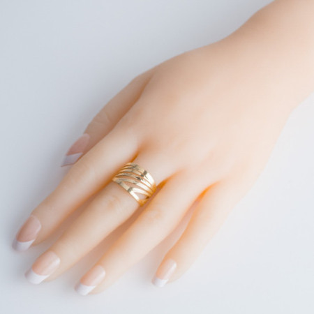 Pozlátený strieborný prsteň - s ručným gravírom | Argento.sk