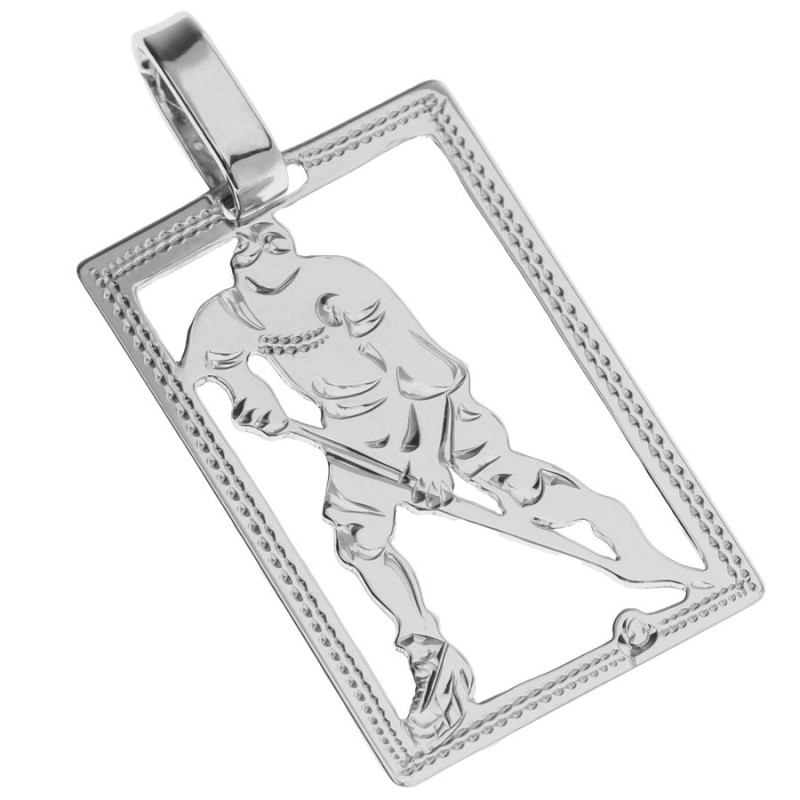 Strieborný prívesok - hokejista, s ručným gravírom | Argento.sk