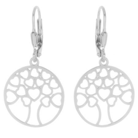 Strieborné náušnice - strom života, srdiečka | Argento.sk