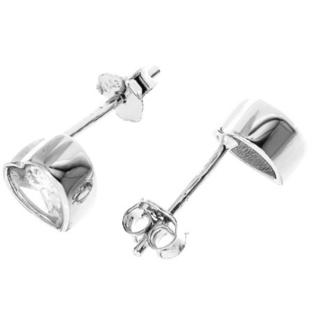 Strieborné náušnice - srdiečka, číry zirkón v tvare srdiečka | Argento.sk
