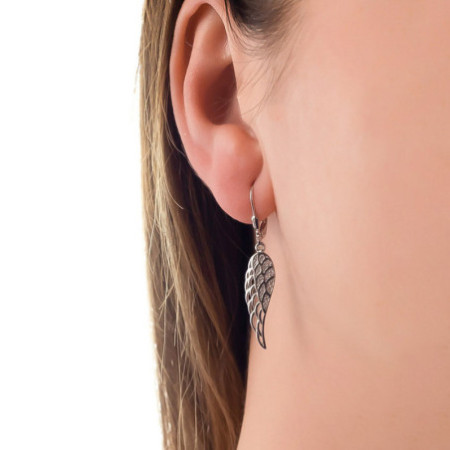 Strieborné náušnice - anjelské krídlo, číre okrúhle zirkóny | Argento.sk