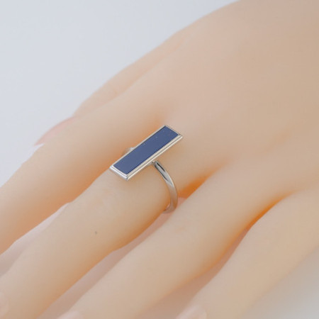 Strieborný prsteň - syntetický kameň lapis lazuli | Argento.sk