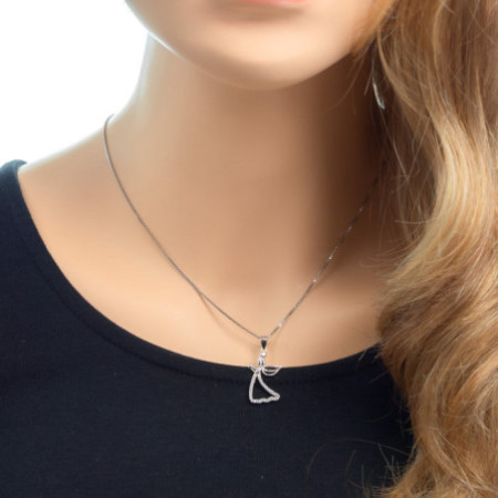 Strieborný prívesok anjel so zirkónmi