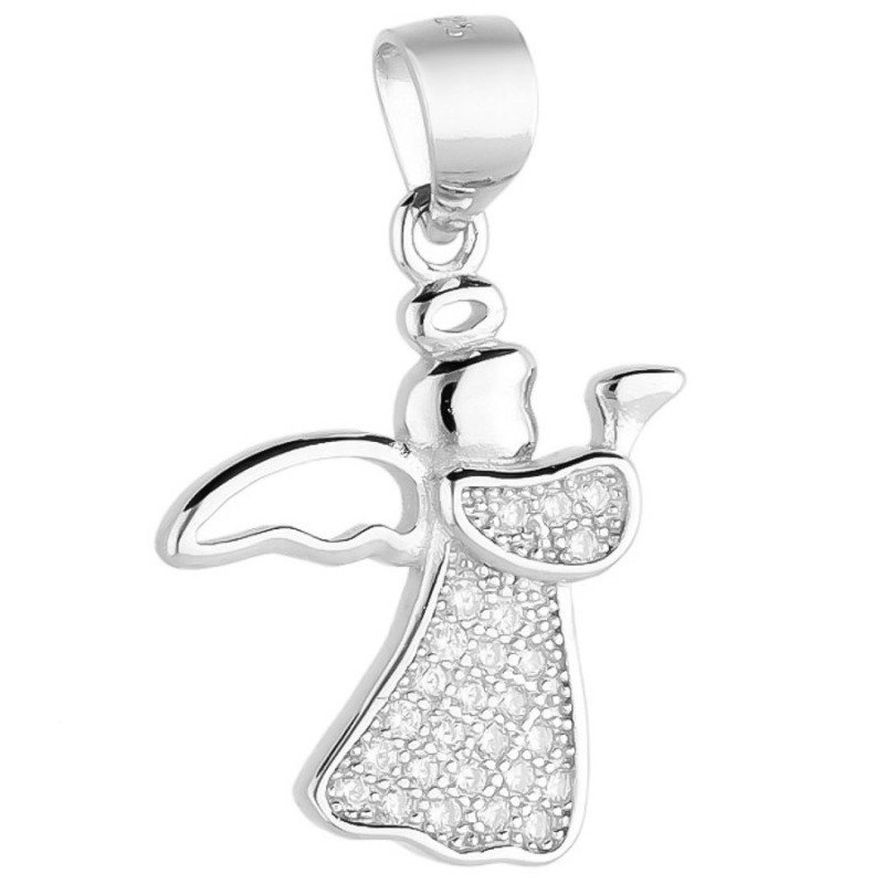 Strieborný prívesok - anjel, číre okrúhle zirkóny | Argento.sk