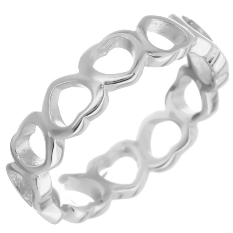 Strieborný prsteň - obrúčka, srdiečko | Argento.sk