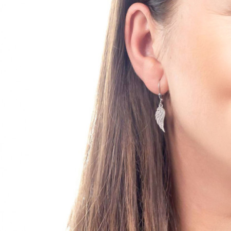 Strieborné náušnice - anjelské krídlo, číre okrúhle zirkóny | Argento.sk