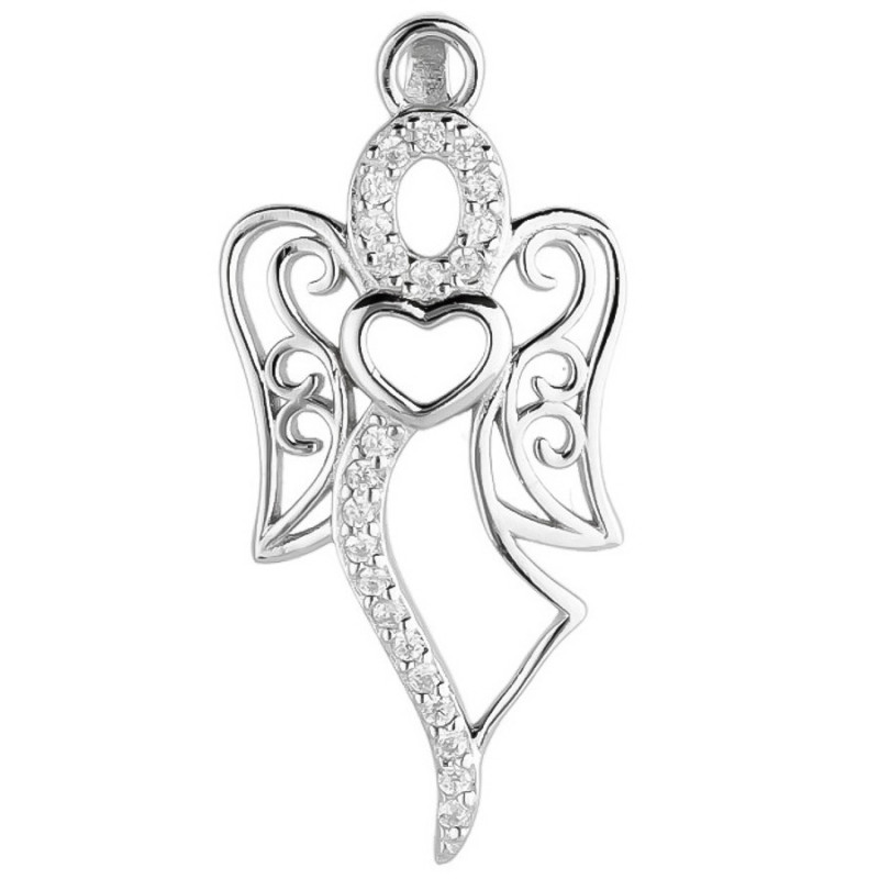 Strieborný prívesok - anjel, číre okrúhle zirkóny | Argento.sk