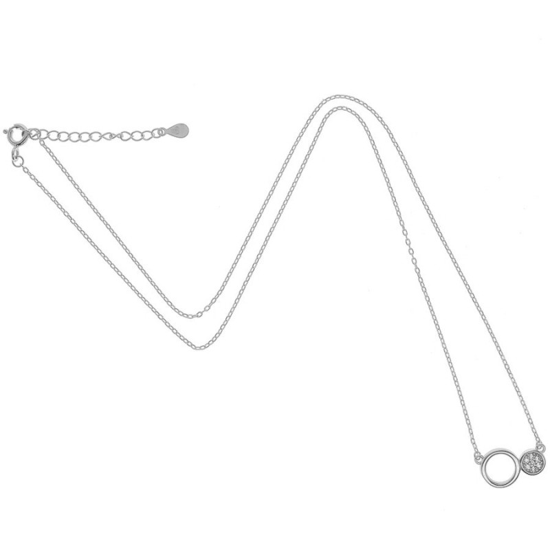 Strieborný náhrdelník - číre okrúhle zirkóny, dĺžka 43 až 46 cm | Argento.sk