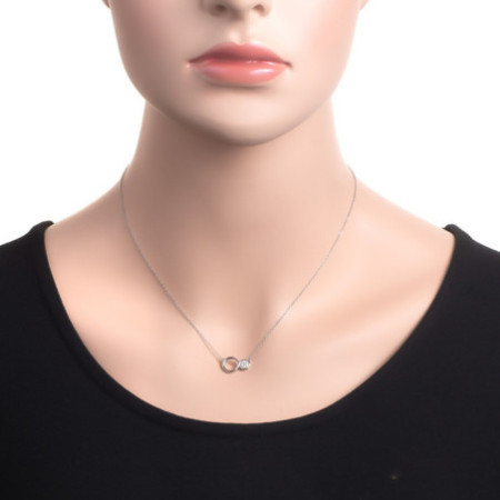 Strieborný náhrdelník - číre okrúhle zirkóny, dĺžka 43 až 46 cm | Argento.sk