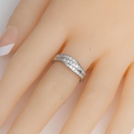 Strieborný prsteň - číre okrúhle zirkóny | Argento.sk