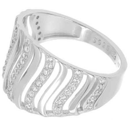 Strieborný prsteň - číre okrúhle zirkóny | Argento.sk