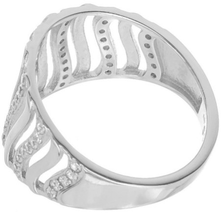 Strieborný prsteň - číre okrúhle zirkóny | Argento.sk