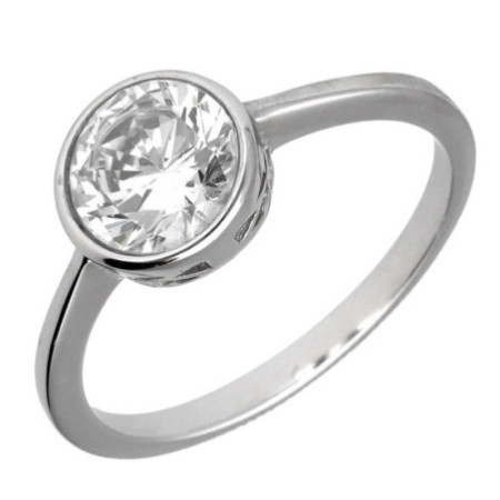 Strieborný prsteň - číry okrúhly zirkón | Argento.sk