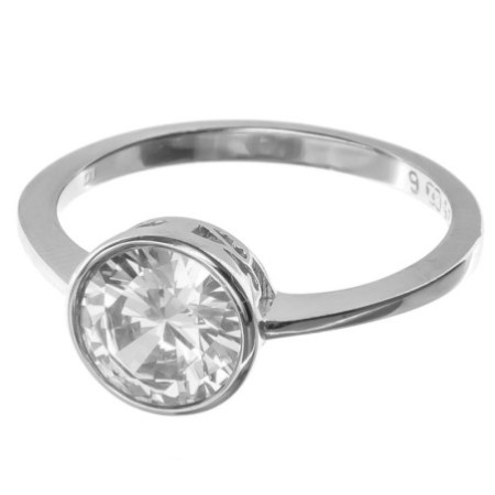 Strieborný prsteň - číry okrúhly zirkón | Argento.sk