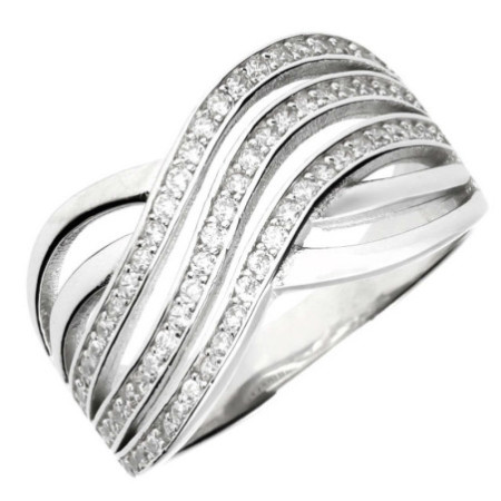 Strieborný prsteň - číre okrúhle zirkóny | Argento.sk