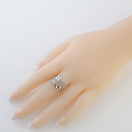 Strieborný prsteň - číre okrúhle zirkóny | Argento.sk