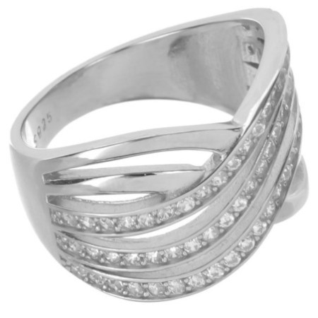 Strieborný prsteň - číre okrúhle zirkóny | Argento.sk