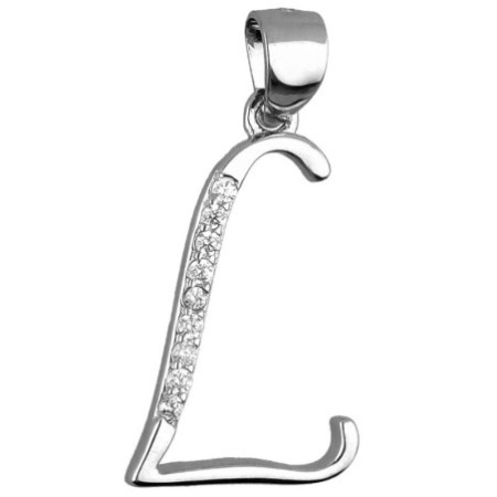 Strieborný prívesok - písmeno L, číre okrúhle zirkóny | Argento.sk