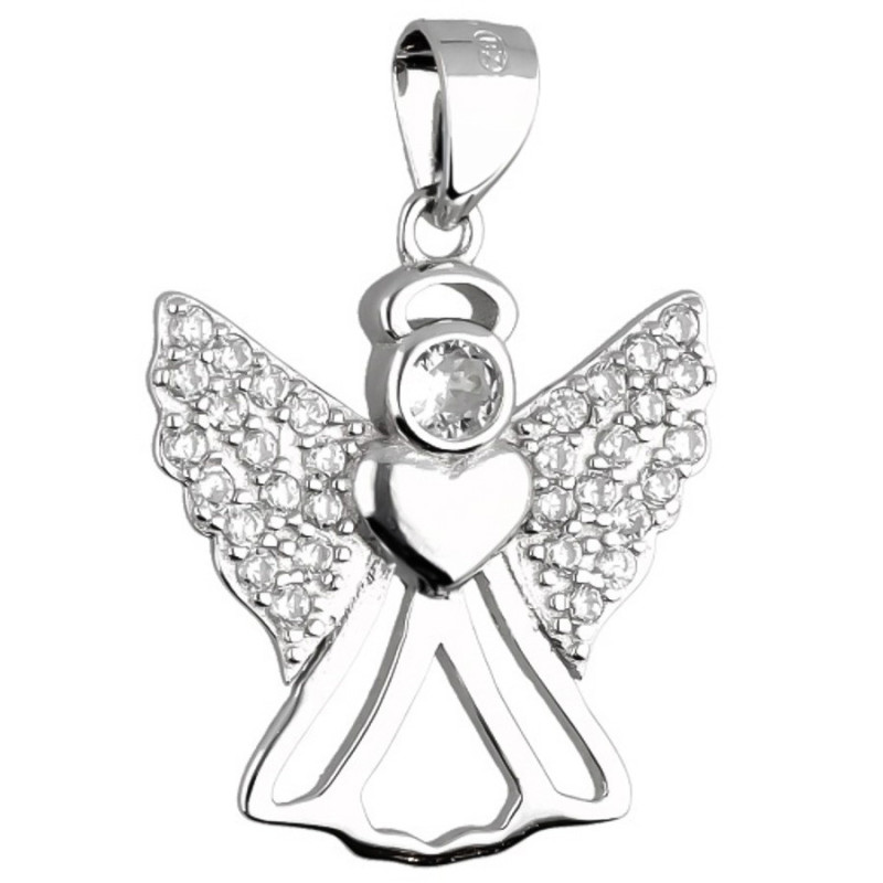 Strieborný prívesok - anjel, číre okrúhle zirkóny | Argento.sk