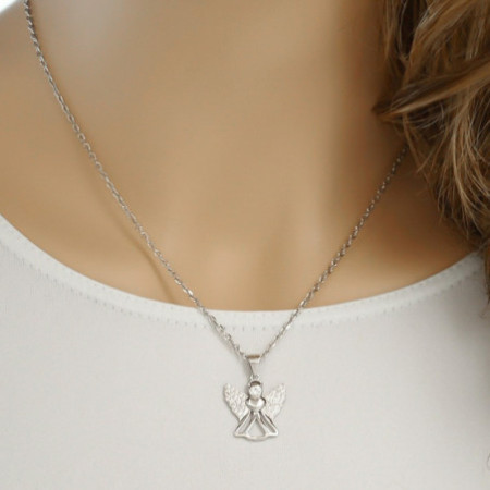 Strieborný prívesok - anjel, číre okrúhle zirkóny | Argento.sk